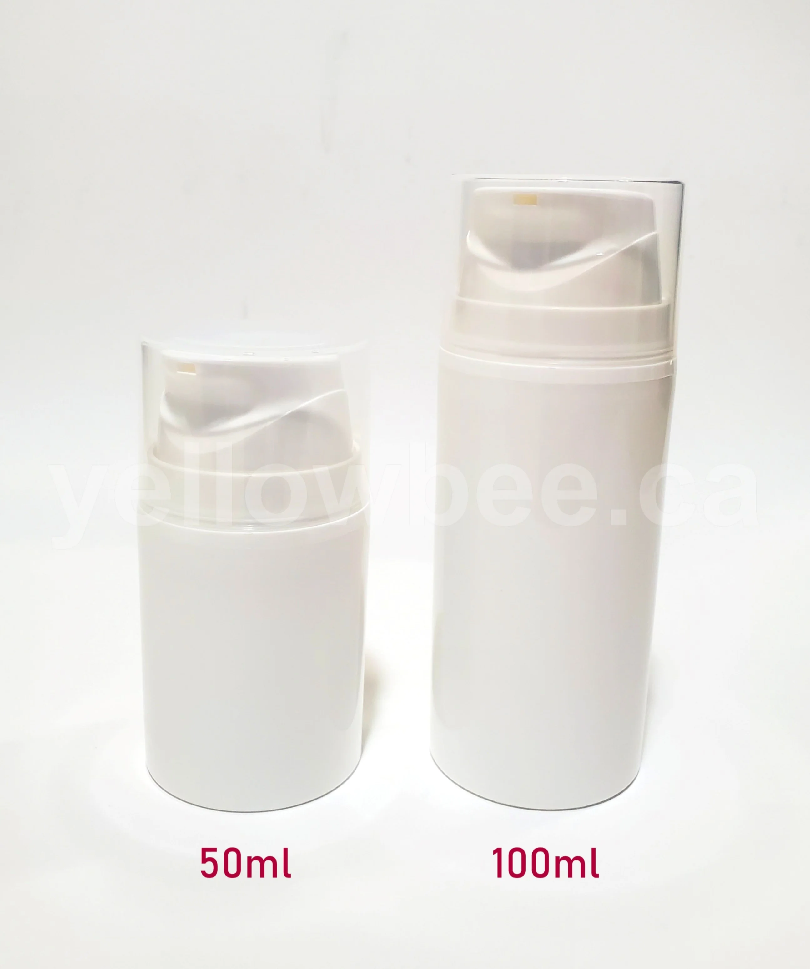 Airless Pump Bottle (Short) - White - 50ml / 1.69oz - Image 2