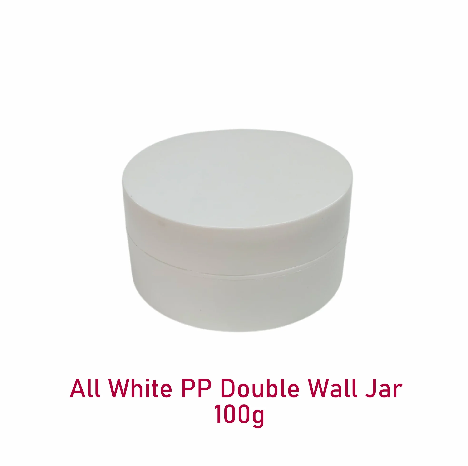All White PP Double Wall Jar - 100g