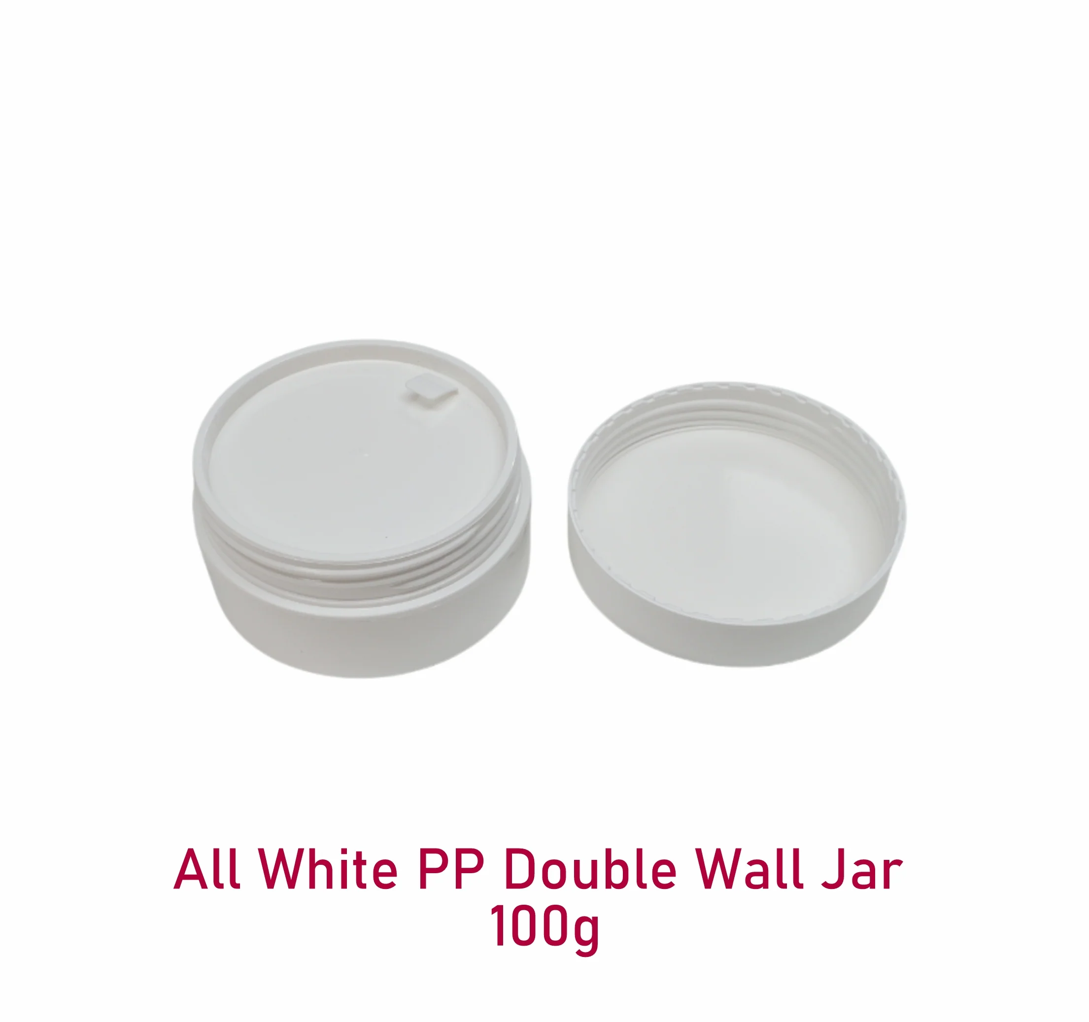 All White PP Double Wall Jar - 100g - Image 2