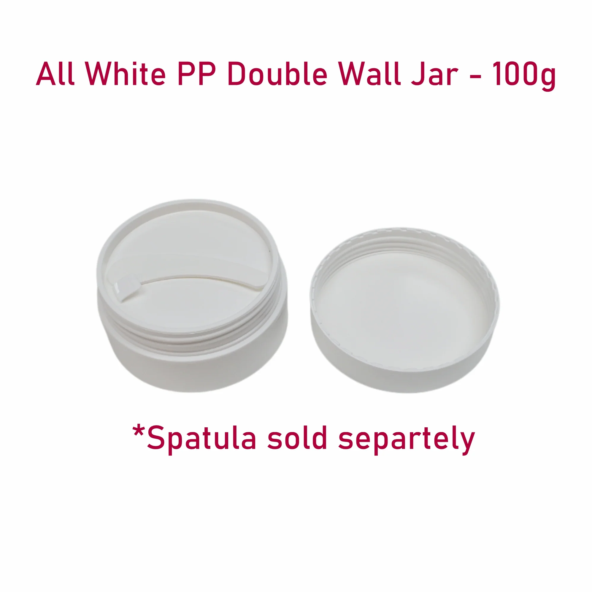 All White PP Double Wall Jar - 100g - Image 4