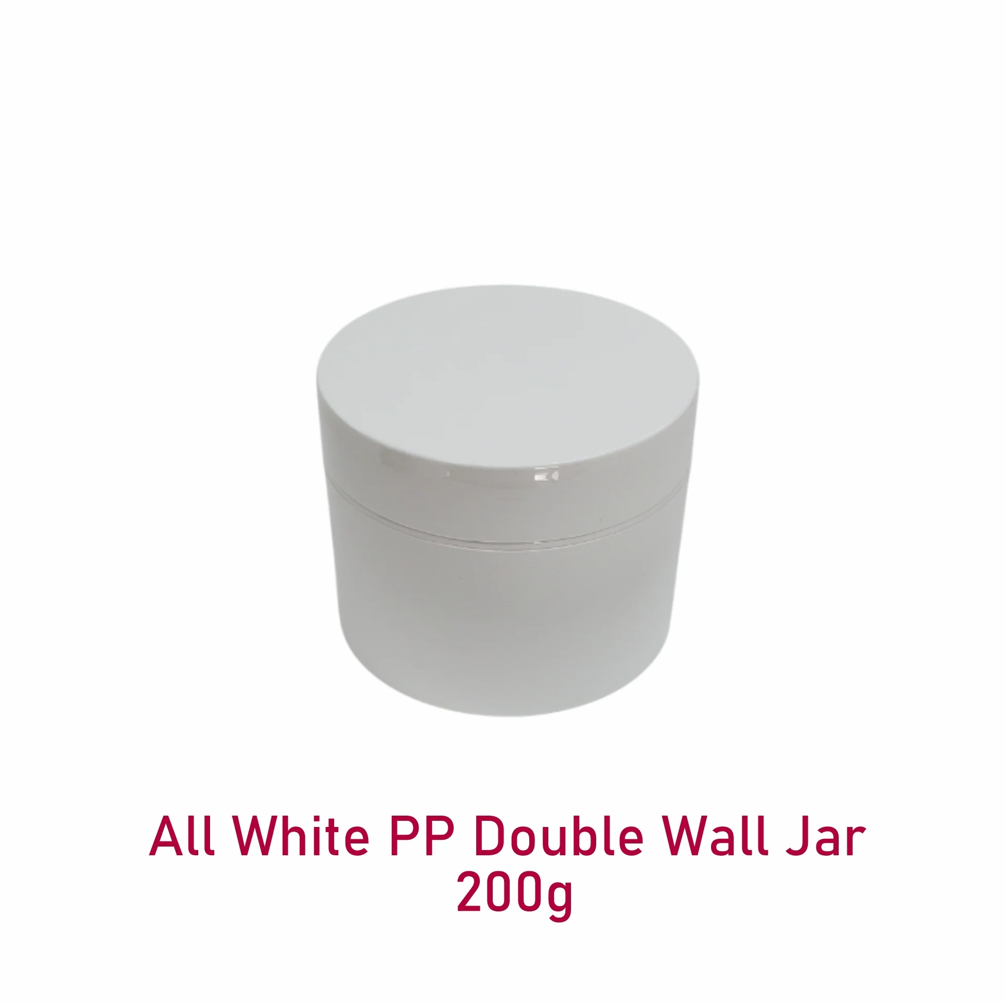 All White PP Double Wall Jar - 200g