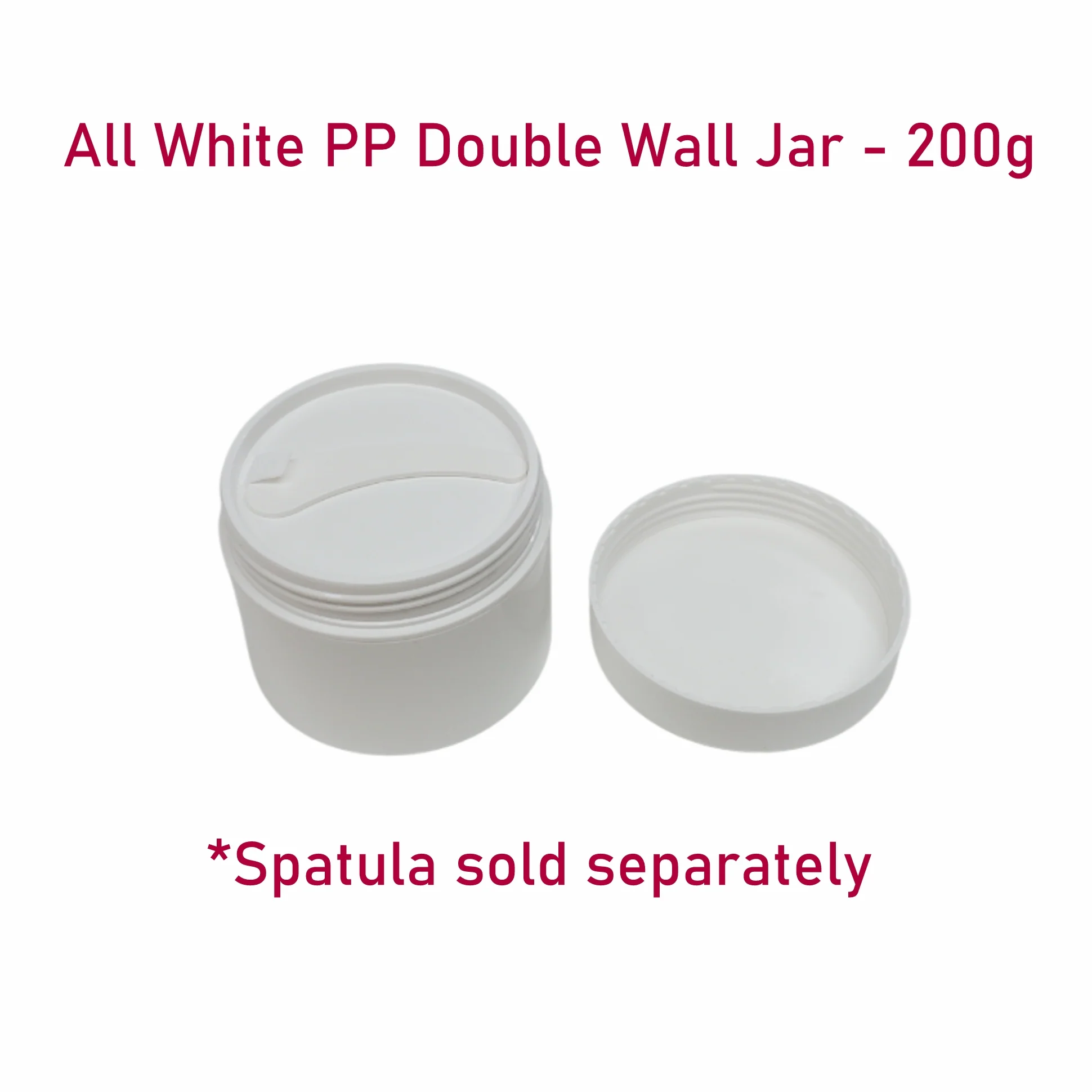All White PP Double Wall Jar - 200g - Image 4
