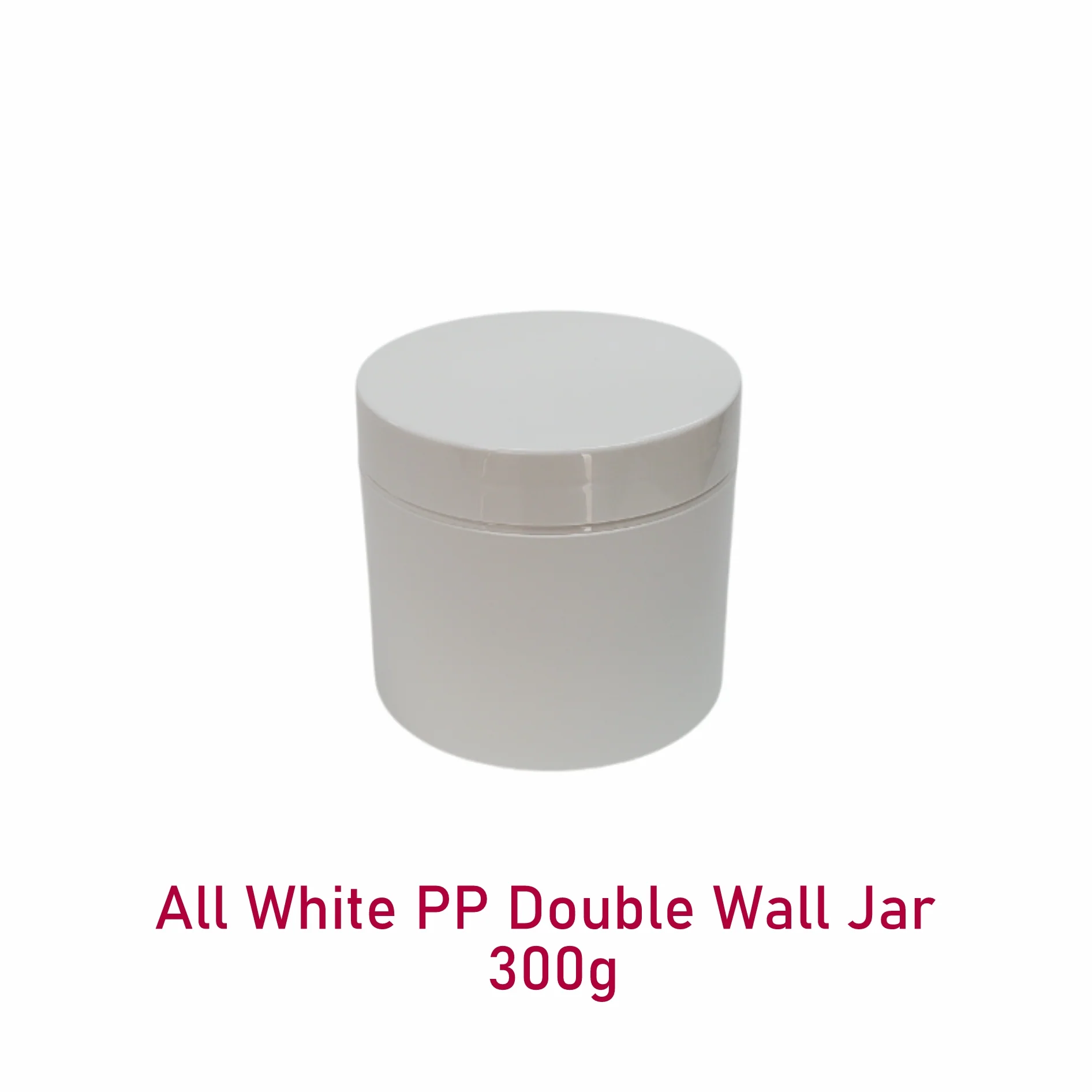 All White PP Double Wall Jar - 300g