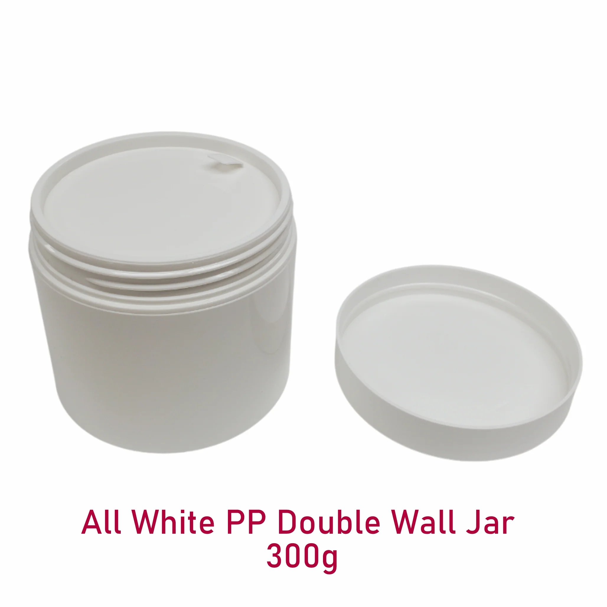 All White PP Double Wall Jar - 300g - Image 2