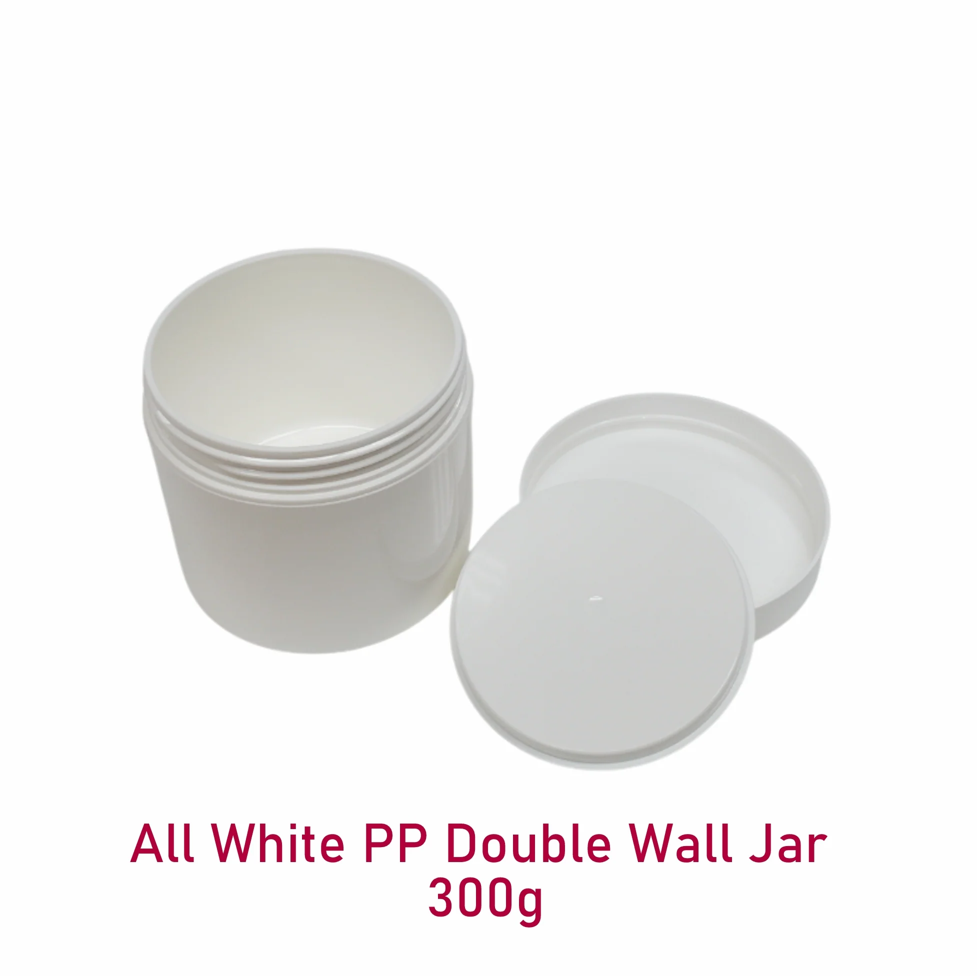 All White PP Double Wall Jar - 300g - Image 3