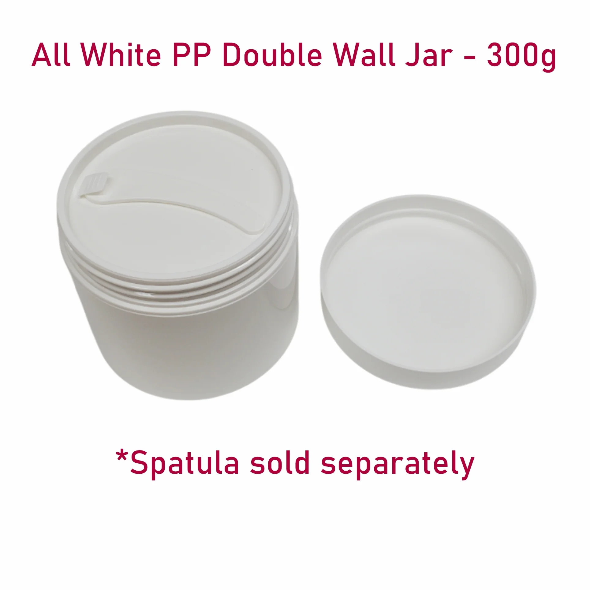 All White PP Double Wall Jar - 300g - Image 4