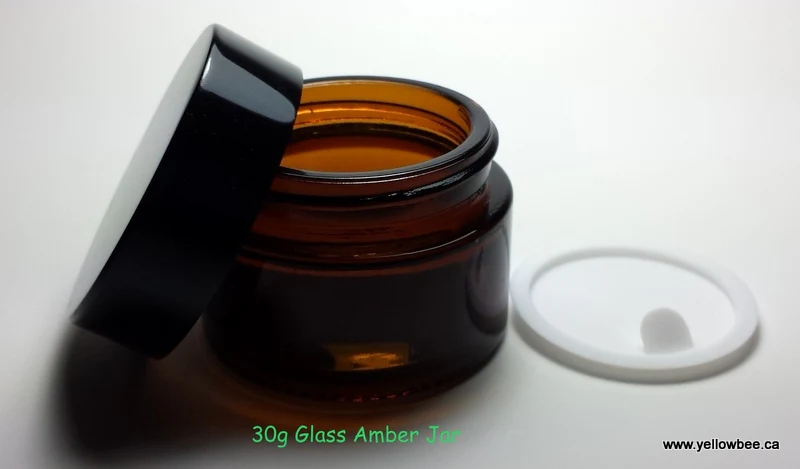 Amber Glass Jar (Black Lid) - 30g / 1oz - Image 3