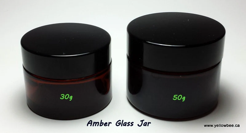 Amber Glass Jar (Black Lid) - 50g / 1.8oz - Image 3