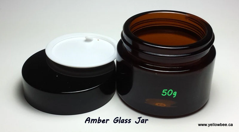 Amber Glass Jar (Black Lid) - 50g / 1.8oz - Image 4
