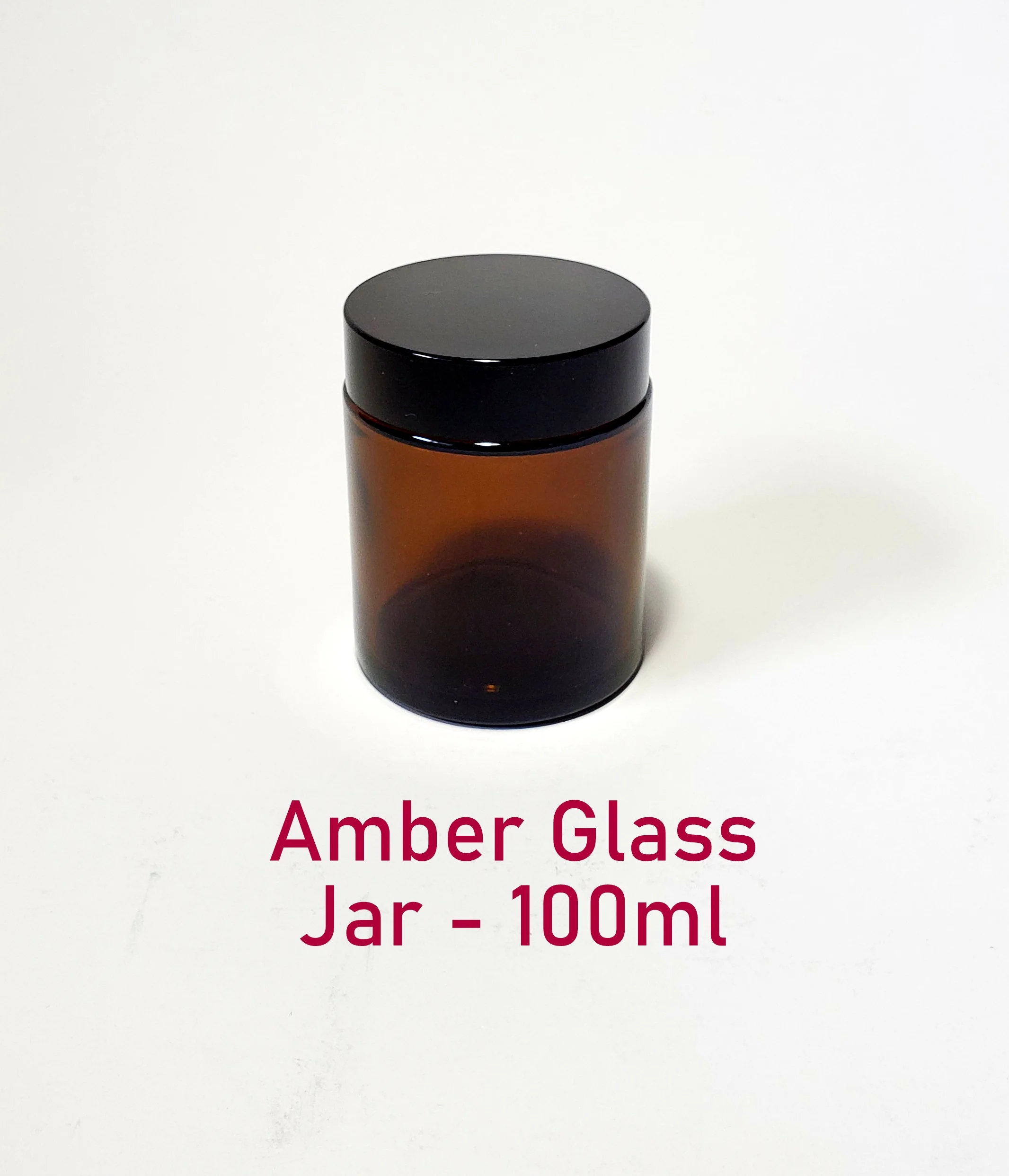 Amber Glass Jar (Black Lid) - 100g (Discount - Flat of 35pcs) - Image 2