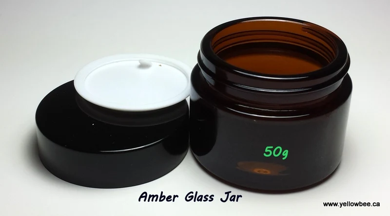 Amber Glass Jar (Black Lid) - 50g (Discount - Flat of 42pcs) - Image 3