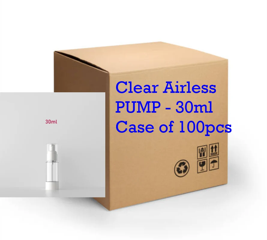 Clear Airless PUMP Bottle - 30ml (Reusable) (Discount - Case of 100pcs)