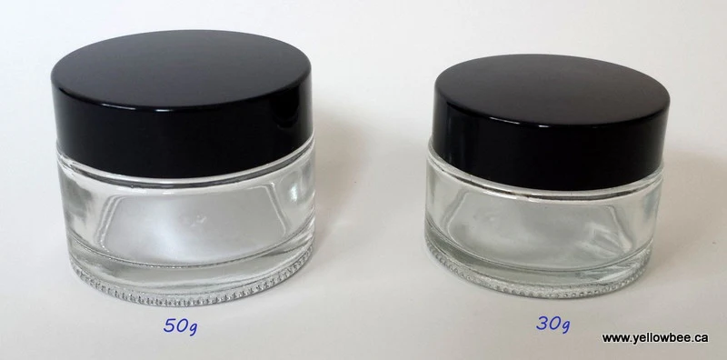 Clear Glass Jar (Black Lid) - 30g / 1oz - Image 3
