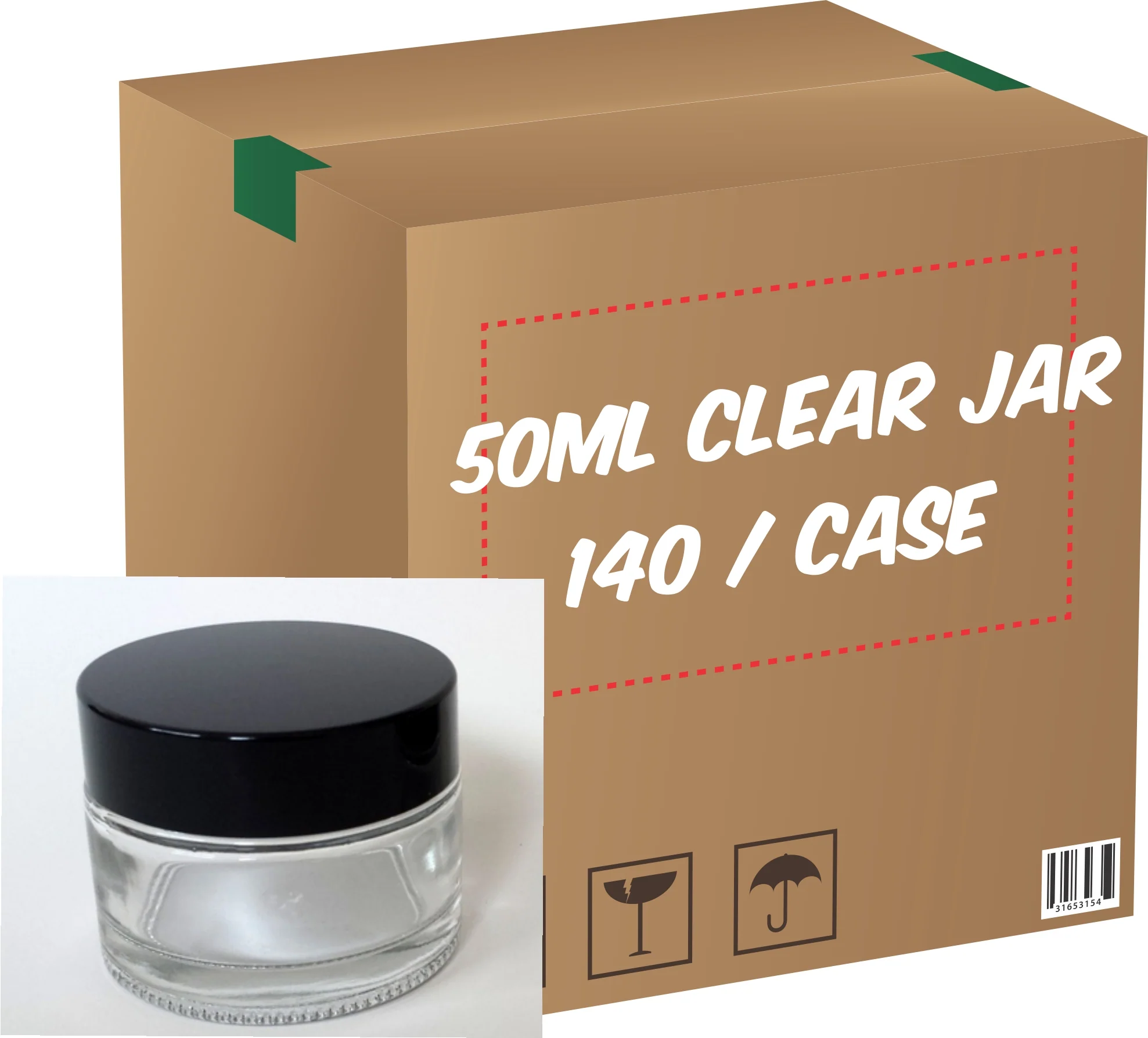 Clear Glass Jar (Black Lid) - 50g / 1.8oz - Image 5