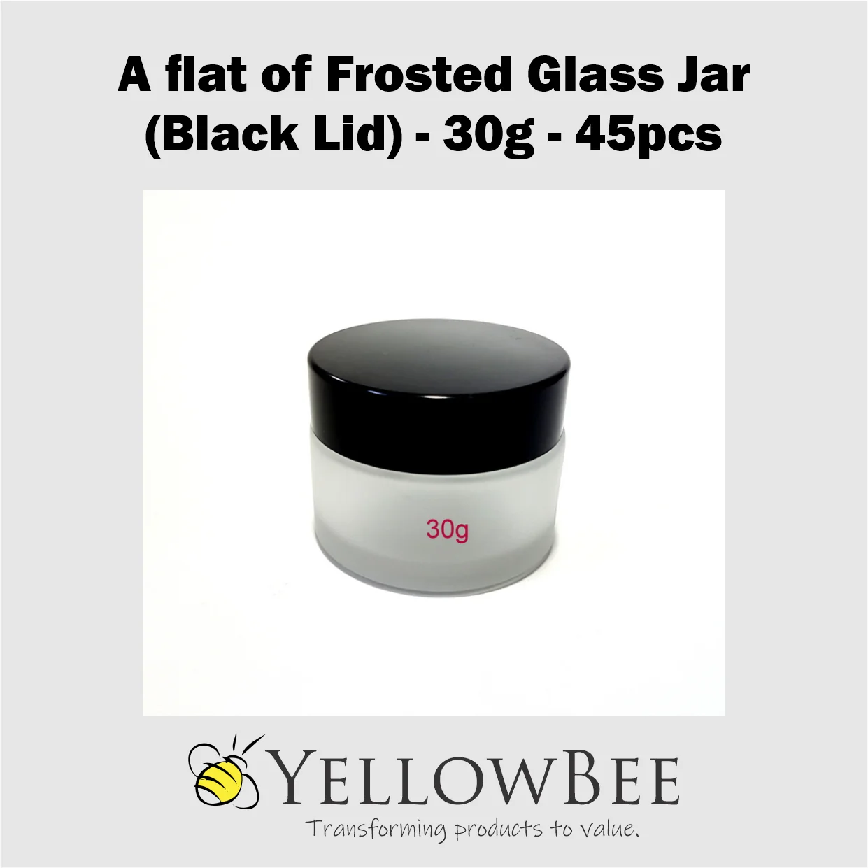 Frosted Glass Jar (Black Lid) - 30g / 1oz - Image 4