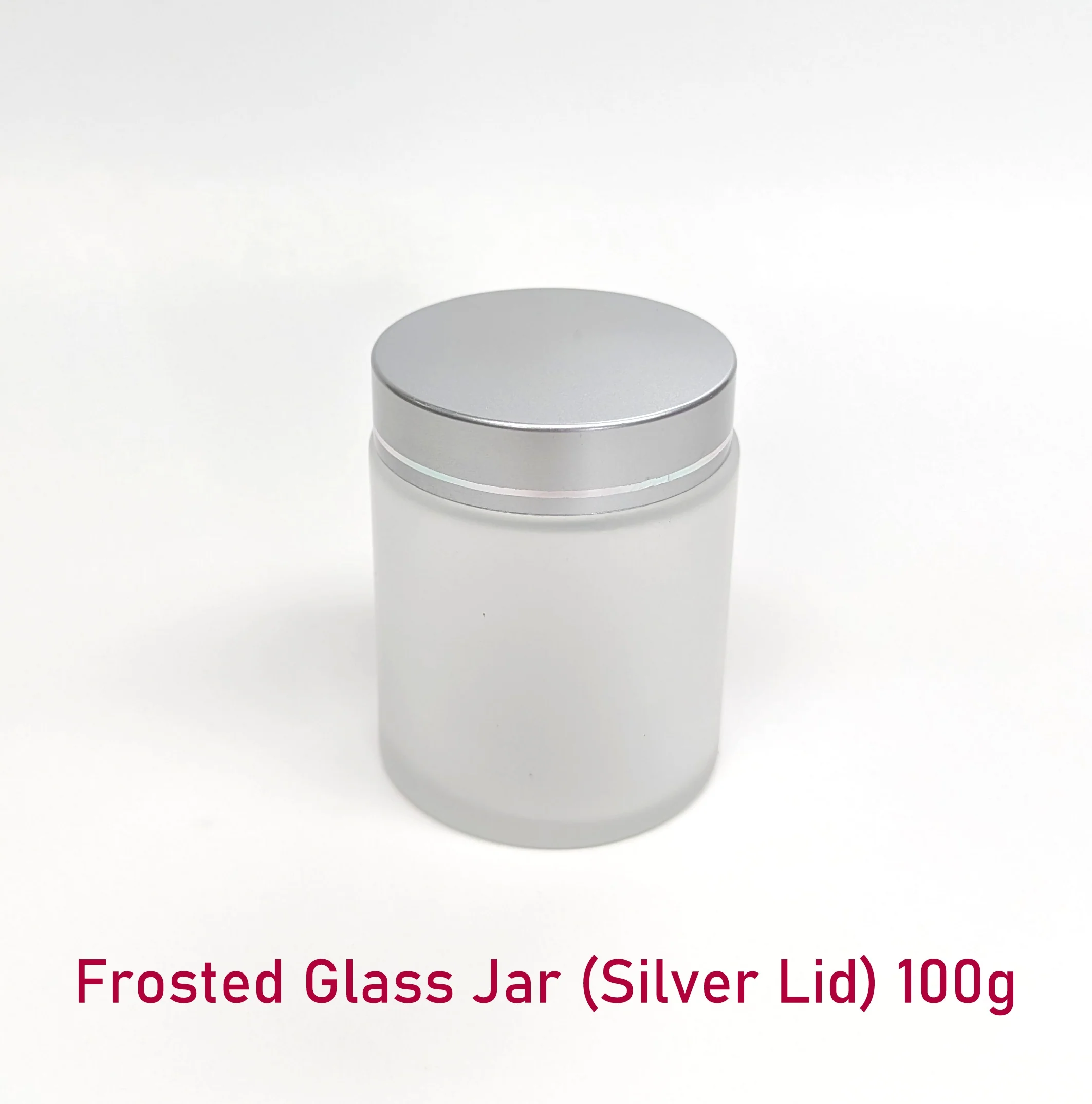 Frosted Glass Jar (Silver Lid) - 100g