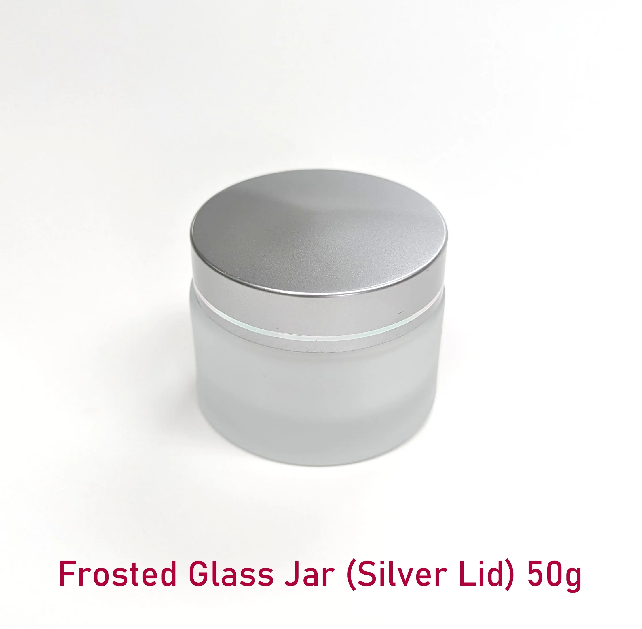 Frosted Glass Jar (Silver Lid) - 50g / 1.8oz