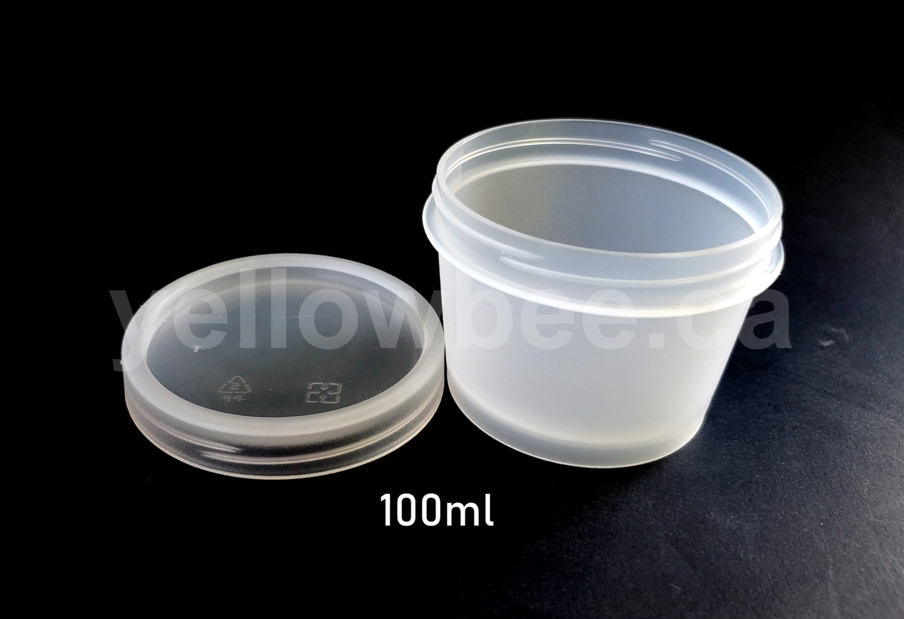 Frosted Plastic Tub - 100ml / 3.38oz (Full Case 250pcs) - Image 3