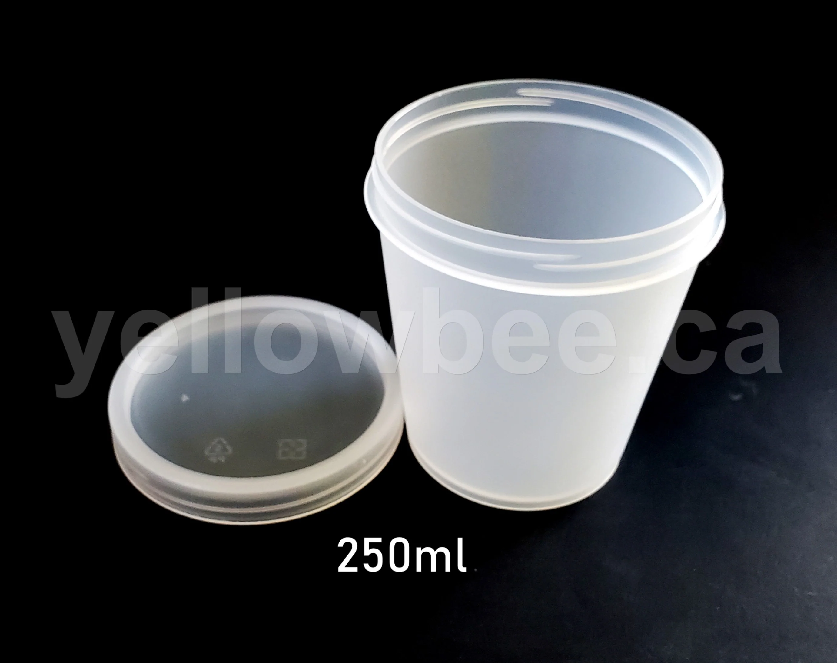 Frosted Plastic Tub - 250ml / 8.45oz (Full Case 250pcs) - Image 3
