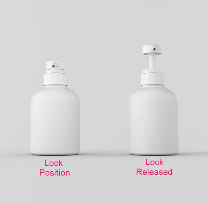 White Soft Touch Boston Round Pump Bottle - 300ml - Image 2